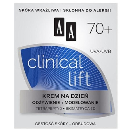 AA Clinical Lift 70+ Day Cream krem na dzień odżywienie + modelowanie 50ml