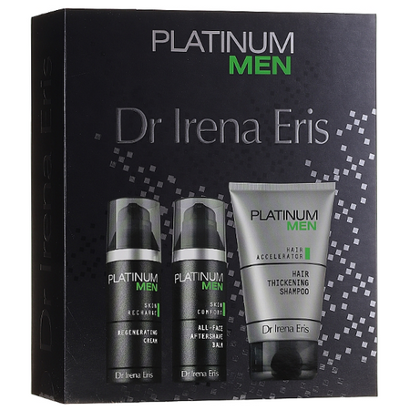 Dr Irena Eris Platinum Men krem regenerujący do twarzy 50ml+ balsam po goleniu 50ml+ szampon do włosów 125ml /Zestaw/