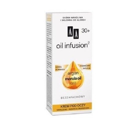 AA Oil Infusion Argan Marula Oil Q10 30+ Eye Cream krem pod oczy nawilżenie + redukcja zmarszczek 15ml