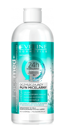 Eveline Cosmetics Facemed+ 3w1 oczyszczający płyn micelarny dla cery normalnej i mieszanej 400ml