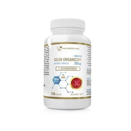 Progress Labs Selen Organiczny 200µg + Inulina suplement diety 120 tabletek