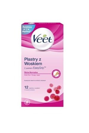 Veet Easy-Gelwax Normal Skin plastry z woskiem do depilacji ciała 12szt